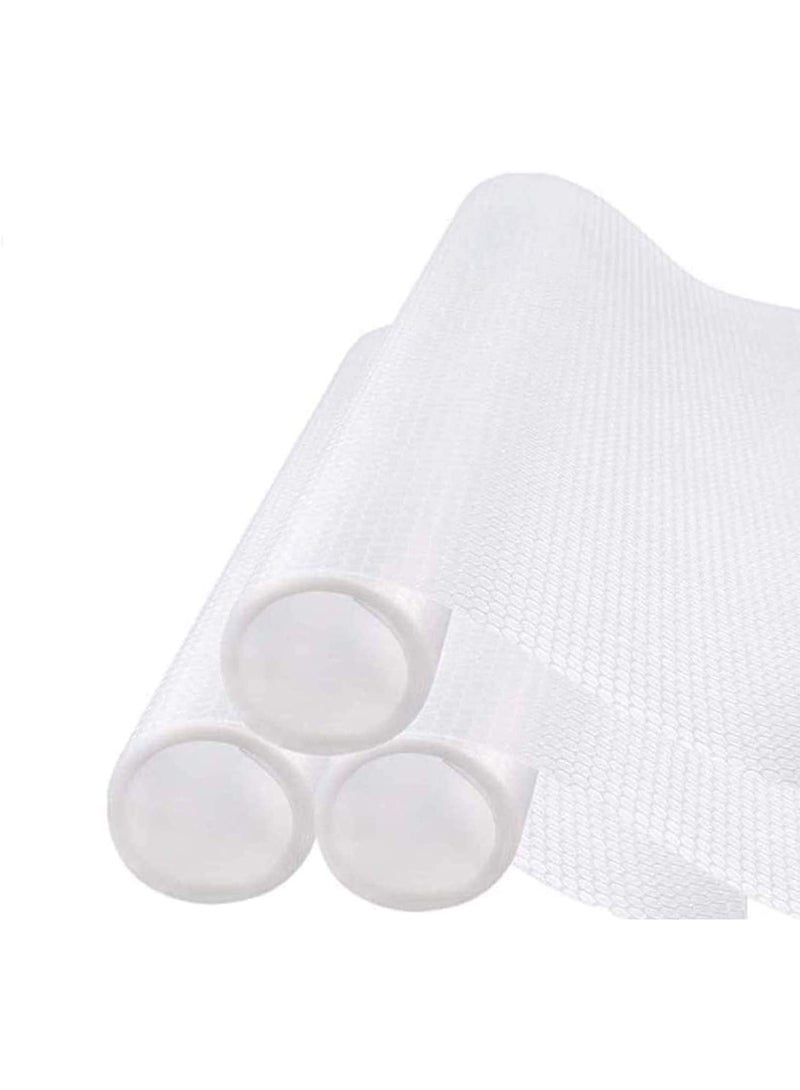 ChicAbode 3 Rolls Non-Slip Adhesive, Eva Cupboard Cabinet Pad Drawer Mat Fridge Liner Roll for Kitchen and Bedroom, Clear, 45X150 cm - Image 1